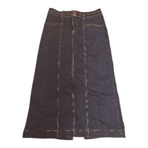 Classic  Long Dark Denim Skirt Size 12